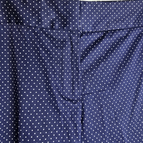 Talbots Women's Petite Navy Polka Dot Straight Leg Cropped Ankle Pant Size 14P - Picture 3 of 10